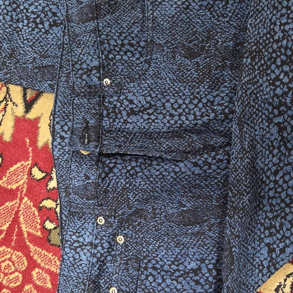 Blue Snakeskin Print Pants - Picture 3 of 5